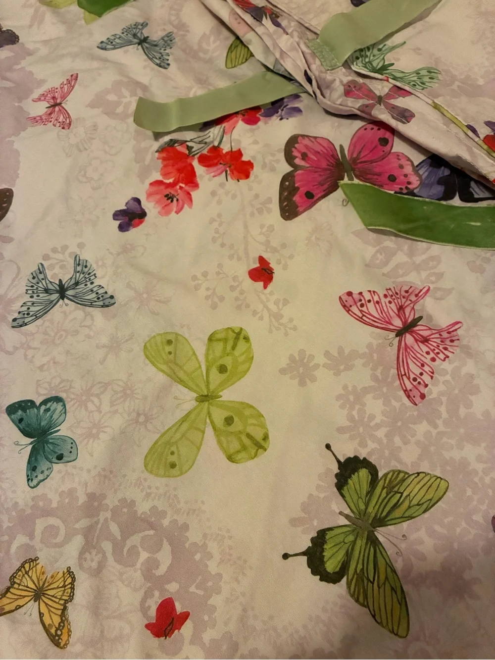 Pottery Barn 100% Cotton Twin Butterfly Floral Duvet Cover